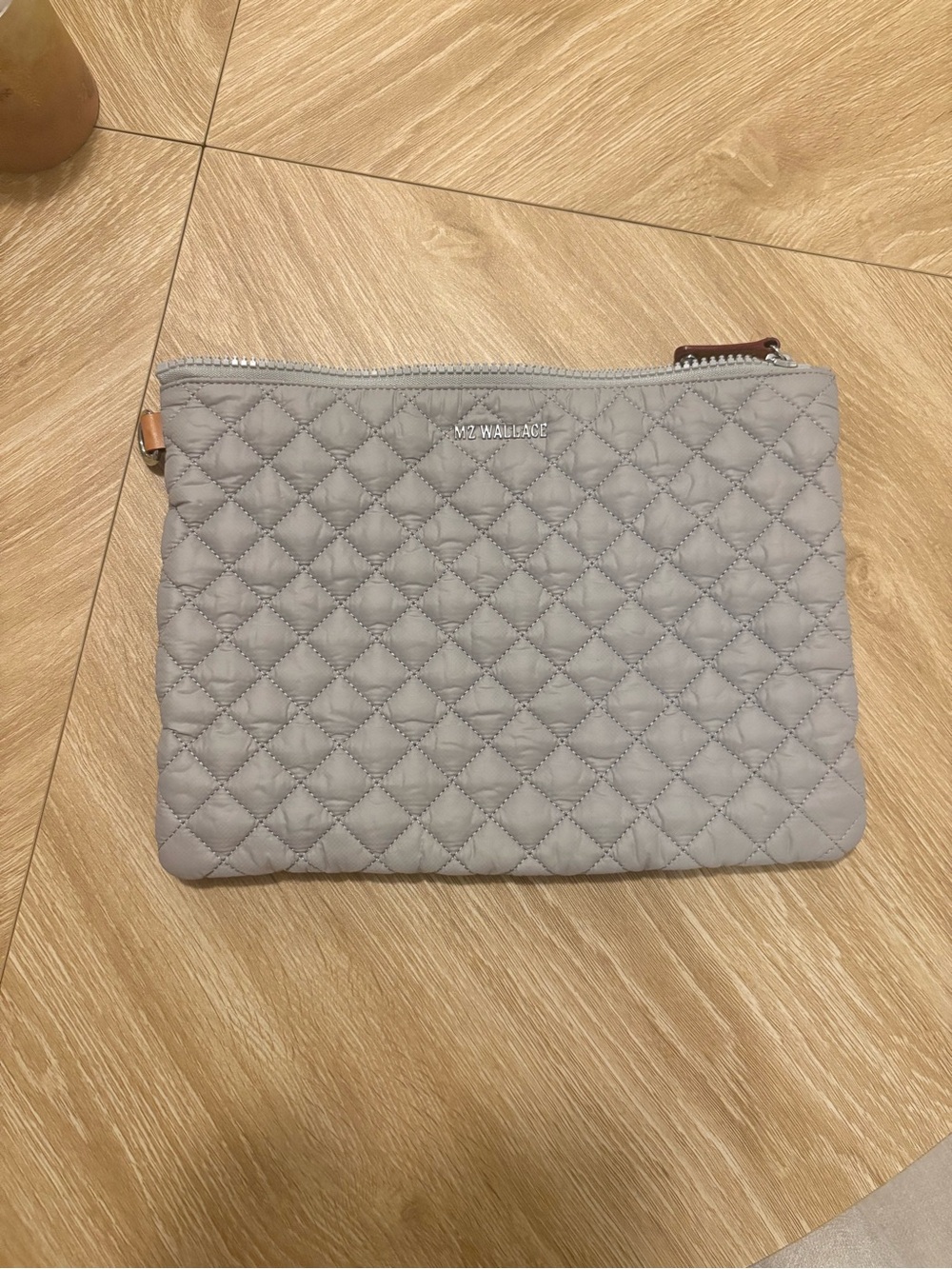 MZ Wallace Quilted Zip Pouch - Oyster Gray